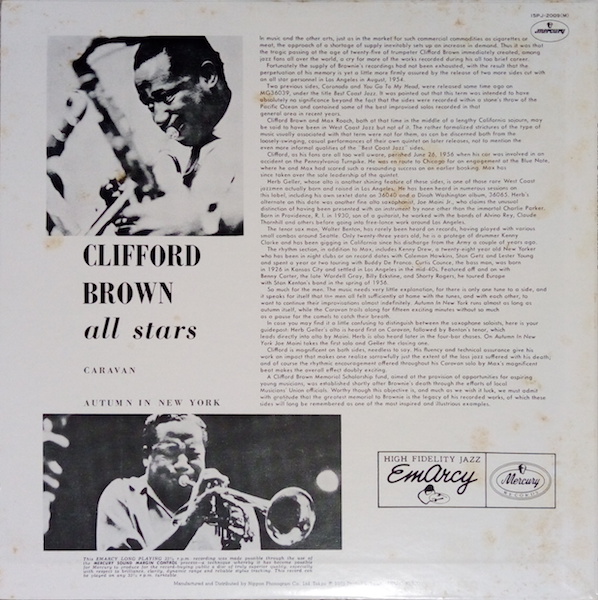 �N���t�H�[�h�E�u���E���uCLIFFORD BROWN ALL STARS�v����