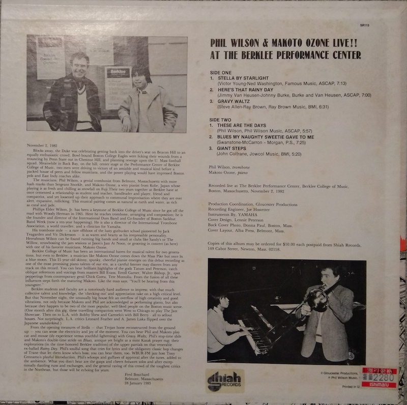 PHIL WILSON & MAKOTO OZONE LIVE!!